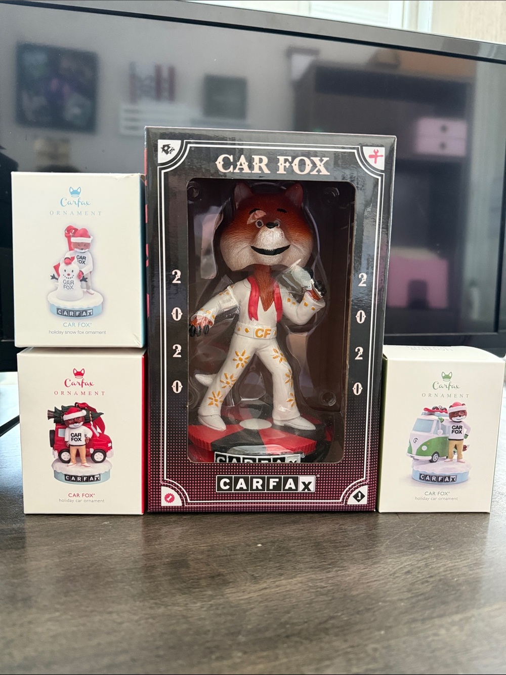 Carfax Carfox Bobblehead and Ornaments New